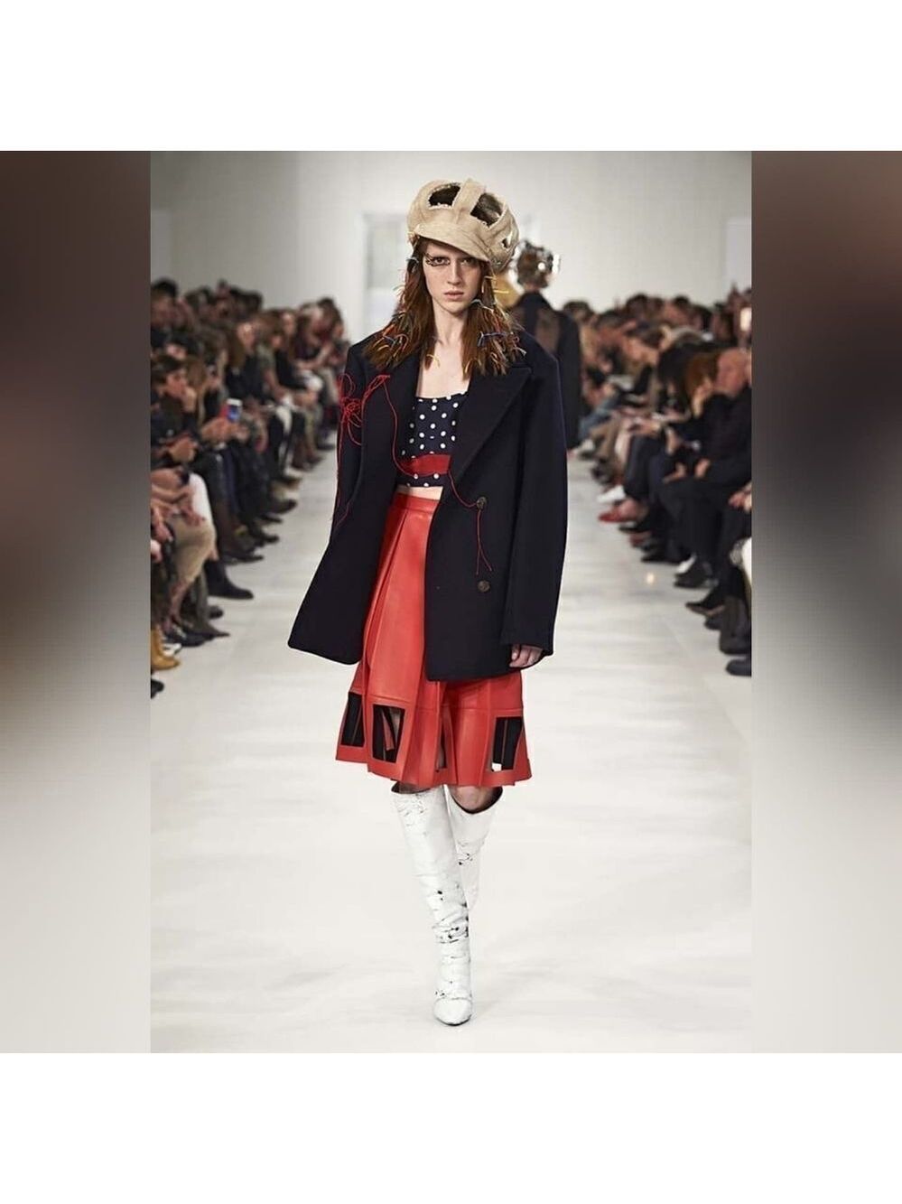 MAISON Margiela Runway red leather skirt 4(40) BNWT